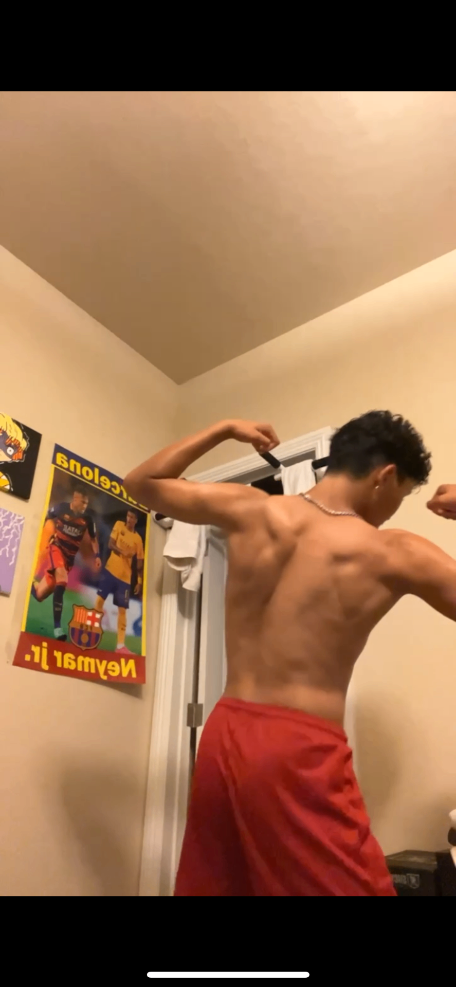 Starting point — lean 130 lb frame before beginning the 6-day training split